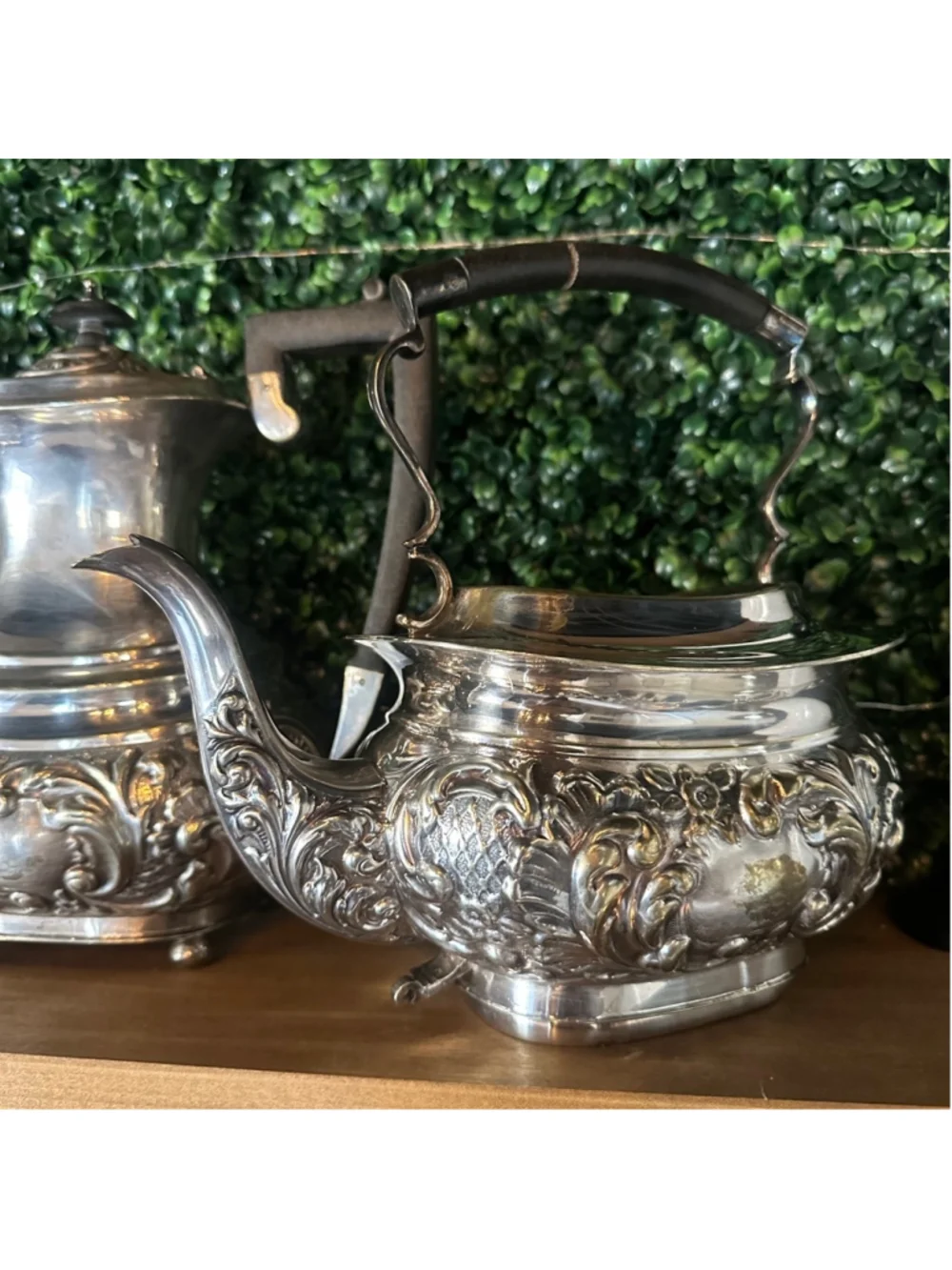 Israel Freeman & Son (IFS Limited) English Silver Tea Set Summer
